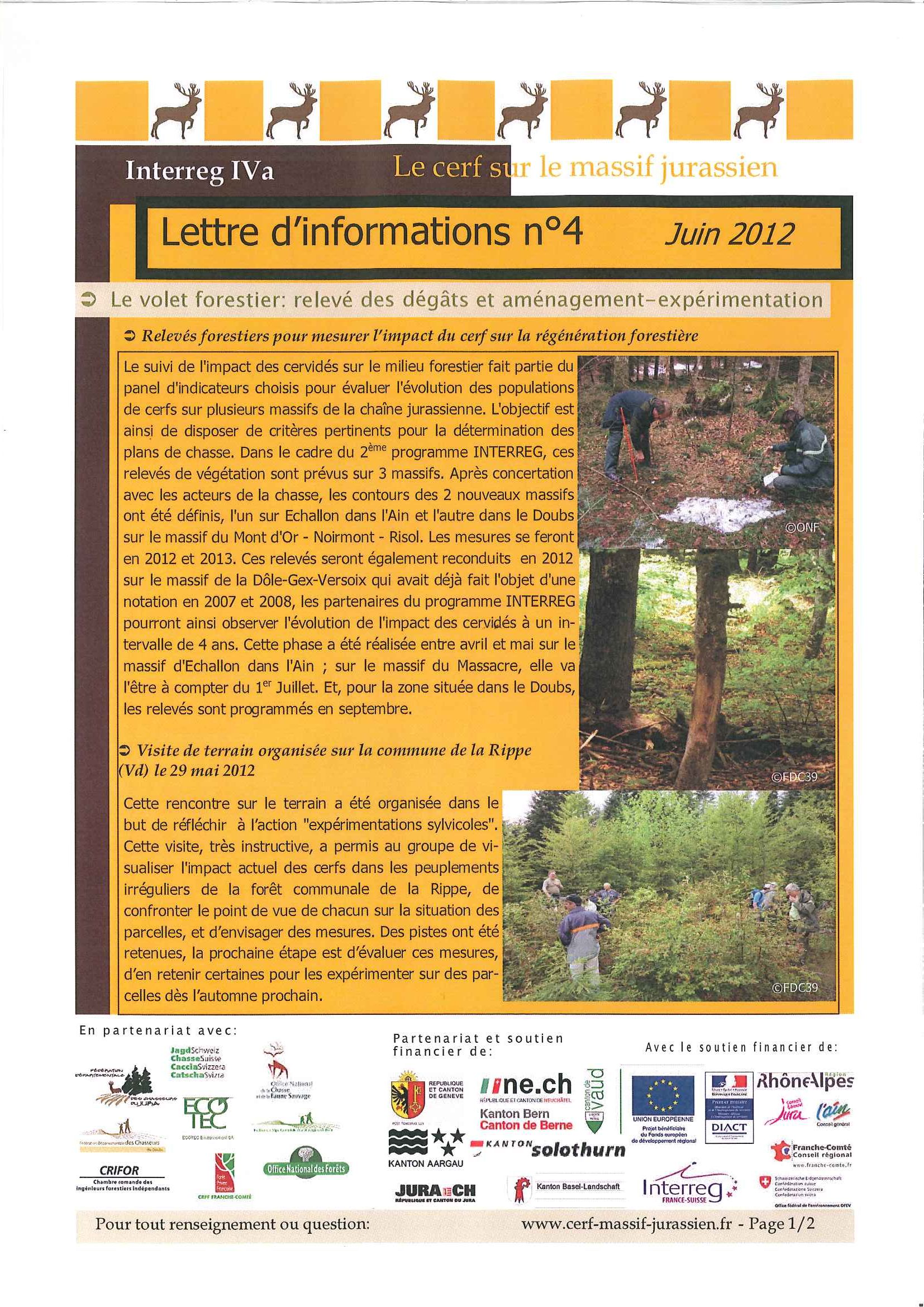 Lettre d'informations n°4 - Juin 2012