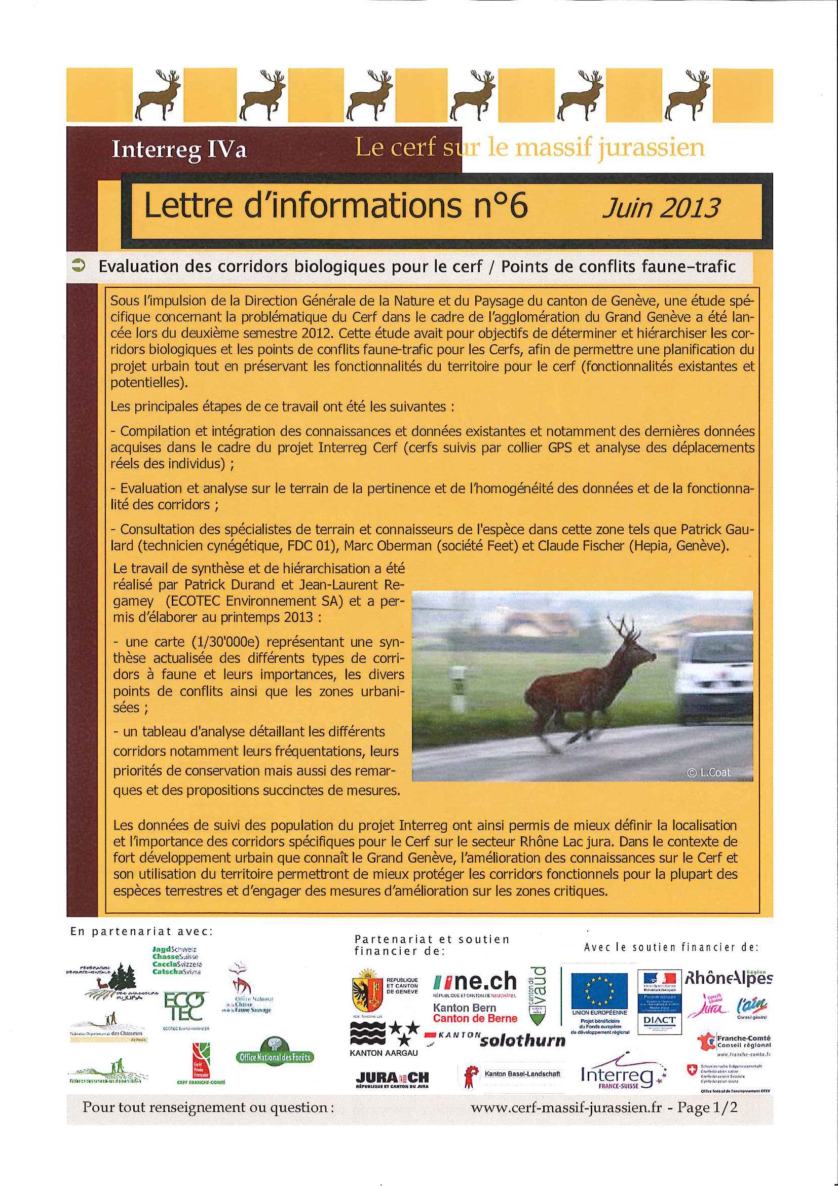 Lettre d'informations n°6 - Juin 2013