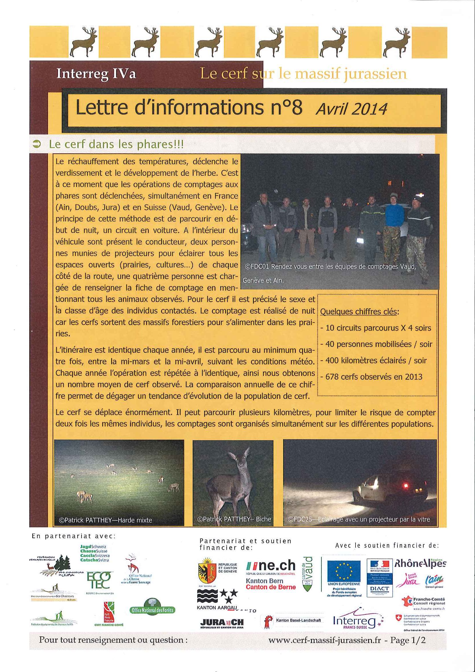 Lettre d'informations n°8 - Avril 2014